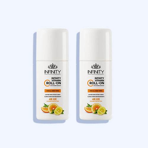 إنفينيتي رول اون مزيل رائحة العرق بفيتامين سي اكسترا وايتنج لجميع انواع البشرة 80 مل 1+1 - Nabda Egypt