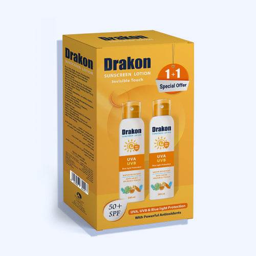 دراكون واقي من الشمس غير مرئي بعامل حماية من الشمس + 50 لوشن بخاخ 200 مل 1 + 1 - Nabda Egypt