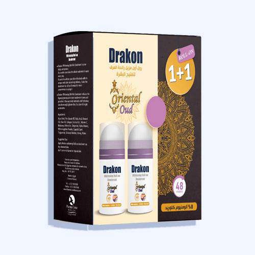 دراكون مزيل رائحه لتفتيح البشره بخلاصة العود الشرقي رول اون 50 مل 1 + 1 - Nabda Egypt