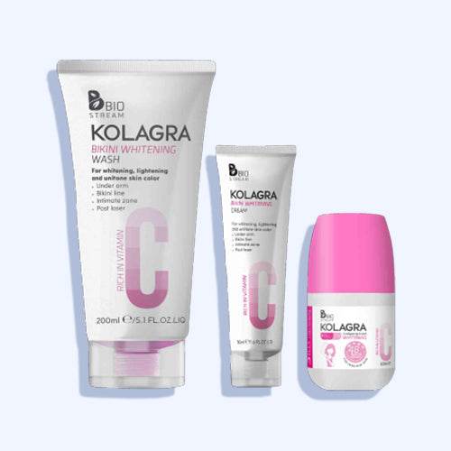 كولجرا غسول تبييض للبيكيني 200 مل +كولجرا كريم لتفتيح البشرة للبيكيني50 مل +كولاجرا رول اون 60 مل - Nabda Egypt