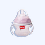 جابلو نانا ببرونه للتغذية مثل الإحساس بالرضاعة الطبيعية ، مع حلمة مضادة للمغص ومدرج رقمي ملون لخلط الماء الفاتر ، يد قابله للفصل ، مقاس 160 مل لون بينك - Nabda Egypt