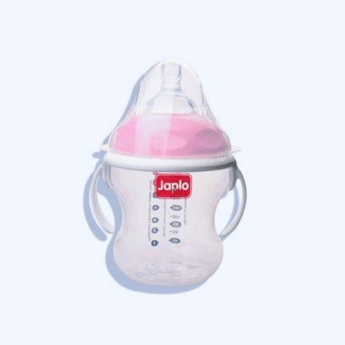 جابلو نانا ببرونه ، للتغذية مثل الإحساس بالرضاعة الطبيعية ، مع حلمة مضادة للمغص ومدرج رقمي ملون لخلط الماء الفاتر ، يد قابله للفصل ، مقاس 260 مل لون بينك - Nabda Egypt