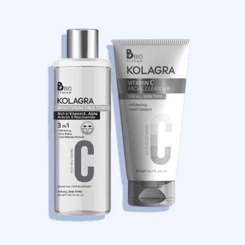 كولاجرا غسول فيتامين سي لتفتيح البشرة 200 مل + كولاجرا لتنظيف وتفتيح الوجه 3 في 1 تونر 200 مل - Nabda Egypt