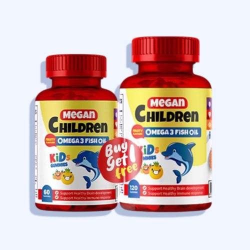 ميجان للاطفال اوميجا- 3 و زيت السمك 120 قطعة +ميجان للاطفال اوميجا- 3 و زيت السمك 60 قطعة - Nabda Egypt