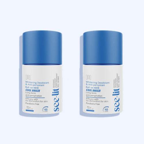 سي ليت مزيل رائحة العرق ومضاد التعرق برائحة انتعاش النسيم رول اون 50 مل 1+1 - Nabda Egypt