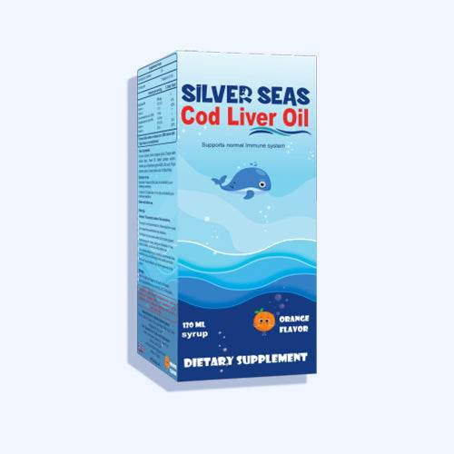 سيلفر سيز مكمل غذائي شراب زيت كبد سمك بنكهة البرتقال 120 مل - Nabda Egypt