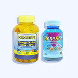 كيدوبين حلوي جيلية مدعمة بزيت السمك والأوميجا 120 قطعه +بيني بون حلوي جيلية مدعمة بالفيتامينات 60 قطعه - Nabda Egypt