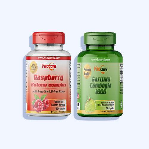 فيتا كير جارسينيا كومبوجيا 1600 مجم 20 كبسولة + فيتا كير راسبيري كيتون كومبلكس 20 كبسولة - Nabda Egypt