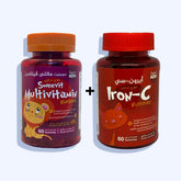 سويت دوز أيرون - سى 60 حلوى جيلاتينية + سويت دوز سويفيت مالتى فيتامين 60 قطع حلوي