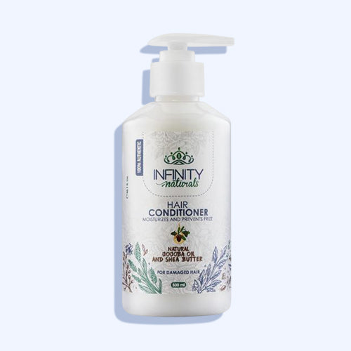 إنفينيتي ناتشورال لمعالجة الشعر  زيت الجوجوبا الطبيعي 100٪ وزبدة الشيا للشعر التالف بلسم300 مل