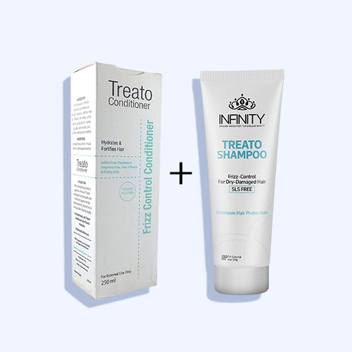 Infinity Treato Frizz Control For Dry Damaged Hair Shampoo 250 Ml + Infinity Treato Frizz Control For Dry Damaged Hair Conditioner 250 Ml