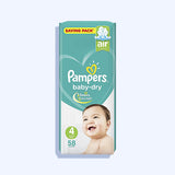 Pampers Baby Dray Junior Diapers Size 4 . 58 Pc