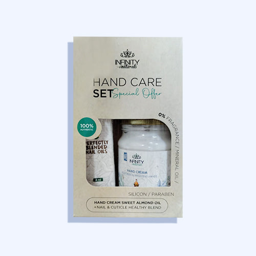 Infinity Naturals Sweet Almond Oil Hand Cream 150 Gm+Infinity Naturals Nail & Cuticle Healthy Blend 4 Ml