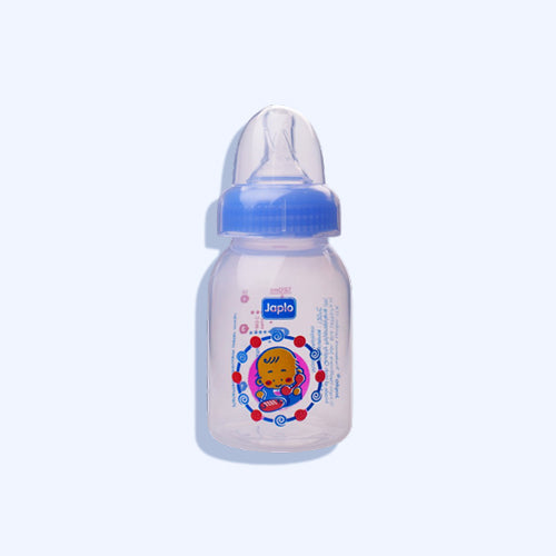 Japlo Rpund Baby Feeding Bottle Provided With Anti-Colic Nipple & Lukewarm Water Mixer Size 150 Ml Baby Blue Color