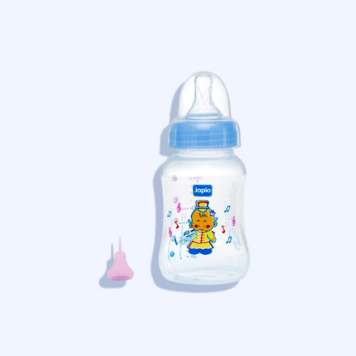 Japlo Streamline Baby Feeding Bottle Provided With Anti-Colic Nipple & Lukewarm Water Mixer Size 140 Ml Baby Blue Color