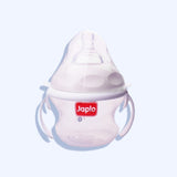 Japlo Nana Feeding Bottle. For Natural Feeding Like The Sensation Of Breastfeeding. With An Anti-Colic Nipple And A Colored Digital Scale For Mixing Lukewarm Water.With Seprated Handes. Size 160 Ml White Color