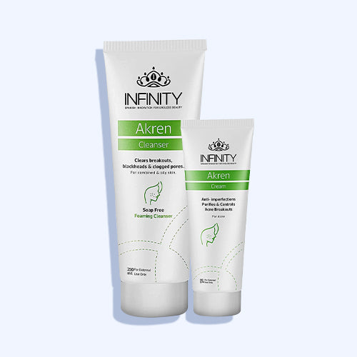 Infinity Akren For Skin Free Of Grains And Impurities. Cleanser 250 Ml + Infinity Akren For The Skin. Free Of Grains And Impurities. Cream 60 Ml