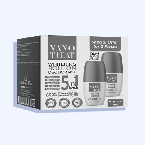 Nano Treat Deodorant Roll On Fragrance Free  50 Ml (1+1)