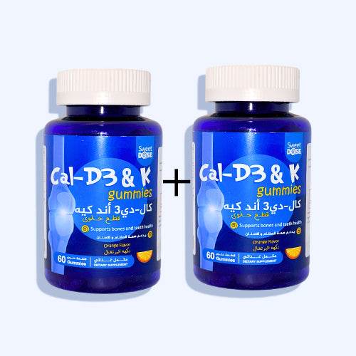سويت دوز كال - دي 3 أند كيه مكمل غذائي لصحه العظام 60 قطع حلوي 1+1 - Nabda Egypt