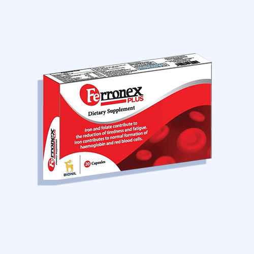 فيرونكس بلس مكمل غذائي لعلاج نقص الحديد 20 كبسولة