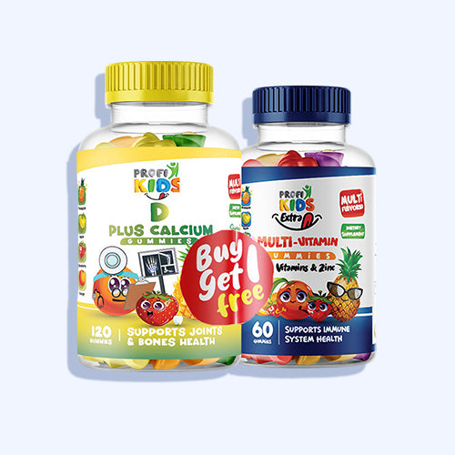 بروفي كيدز فيتامين د بلس كالسيوم 120 قطعة + بروفي كيدز اكسترا فيتامينات متعددة 60 قطعة